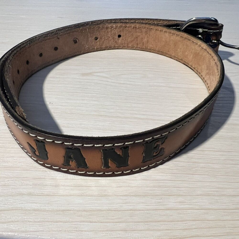 Womens Belt Hand Painted 34-36 Floral Tooled Cowhide Leather Western Rodeo JANE